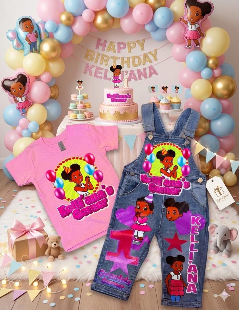 Gracie's Corner Customized Birthday Overall Outfit