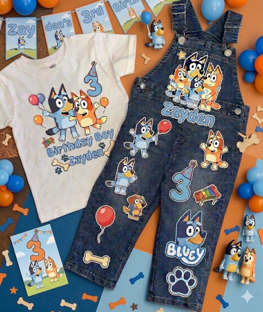 Bluey Customized Birthday Overall Outfit