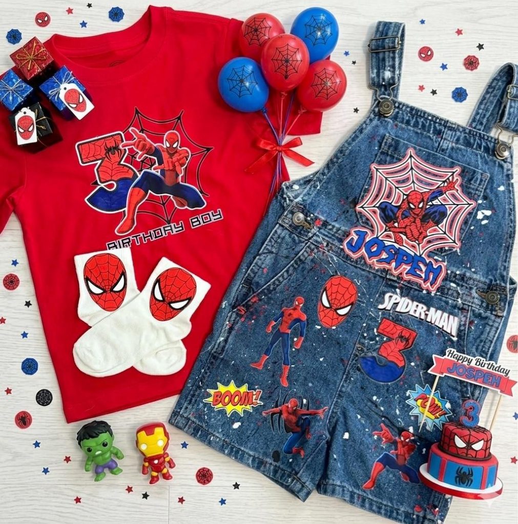 Spiderman Superhero Customized Birthday Overall Outfit