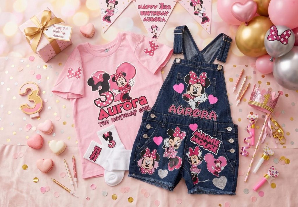Minnie Mouse Customized Birthday Overall Outfit