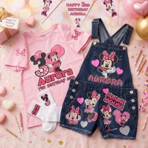 Minnie Mouse Customized Birthday Overall Outfit