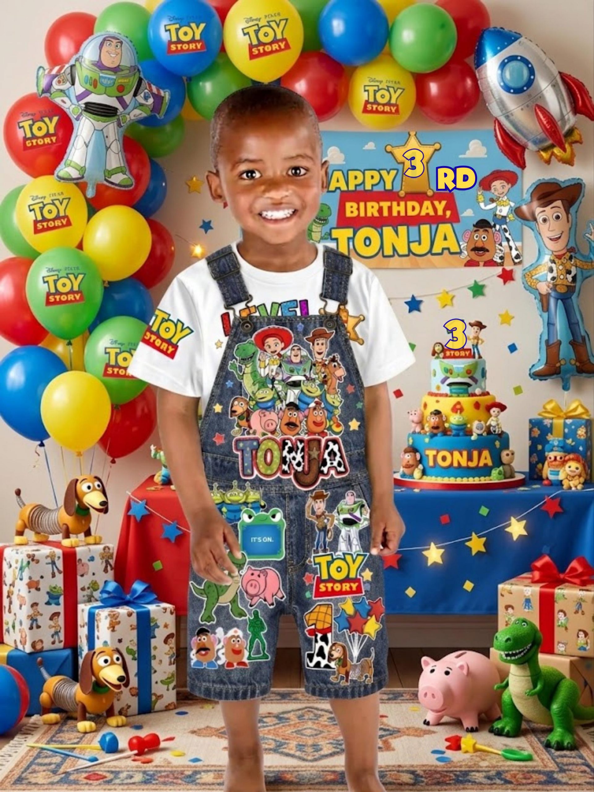 Toy Story Customized Birthday Overall Outfit - Image 2