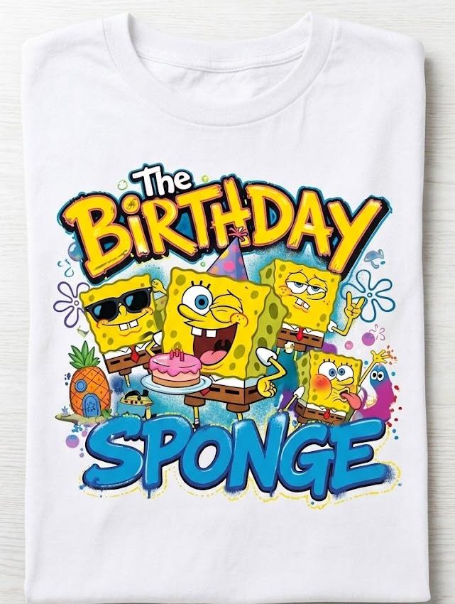 Birthday Sponge - Spongebob Custom Family Matching Set - Birthday Shirts - Image 6