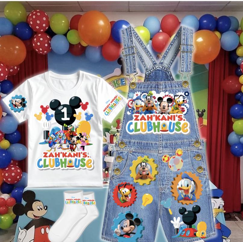 Mickey Mouse Clubhouse Customized Birthday Overall Outfit