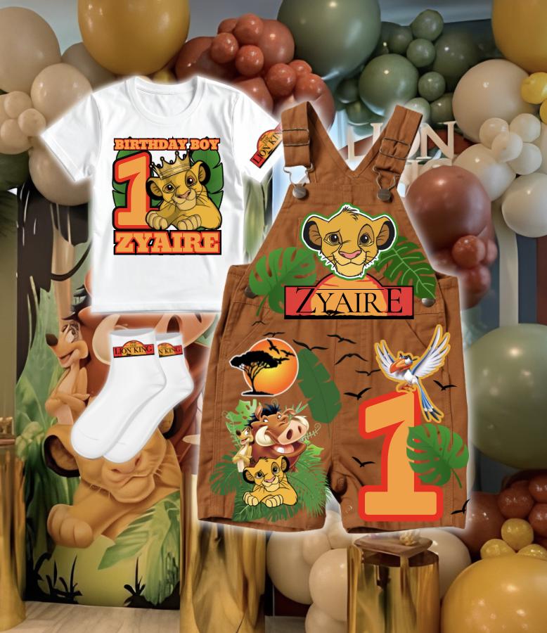Lion King Customized Birthday Overall Outfit
