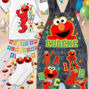 Elmo Customized Birthday Overall Outfit