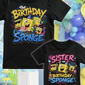 Birthday Sponge - Spongebob Custom Family Matching Set - Birthday Shirts