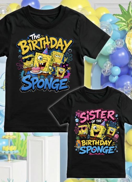 Birthday Sponge - Spongebob Custom Family Matching Set - Birthday Shirts
