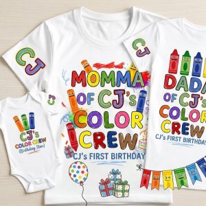 Color Crew Crayon Custom Family Matching Set - Birthday Shirts