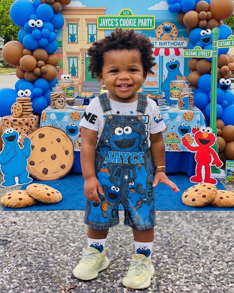 Cookie Monster Customized Birthday Overall Outfit - Image 4