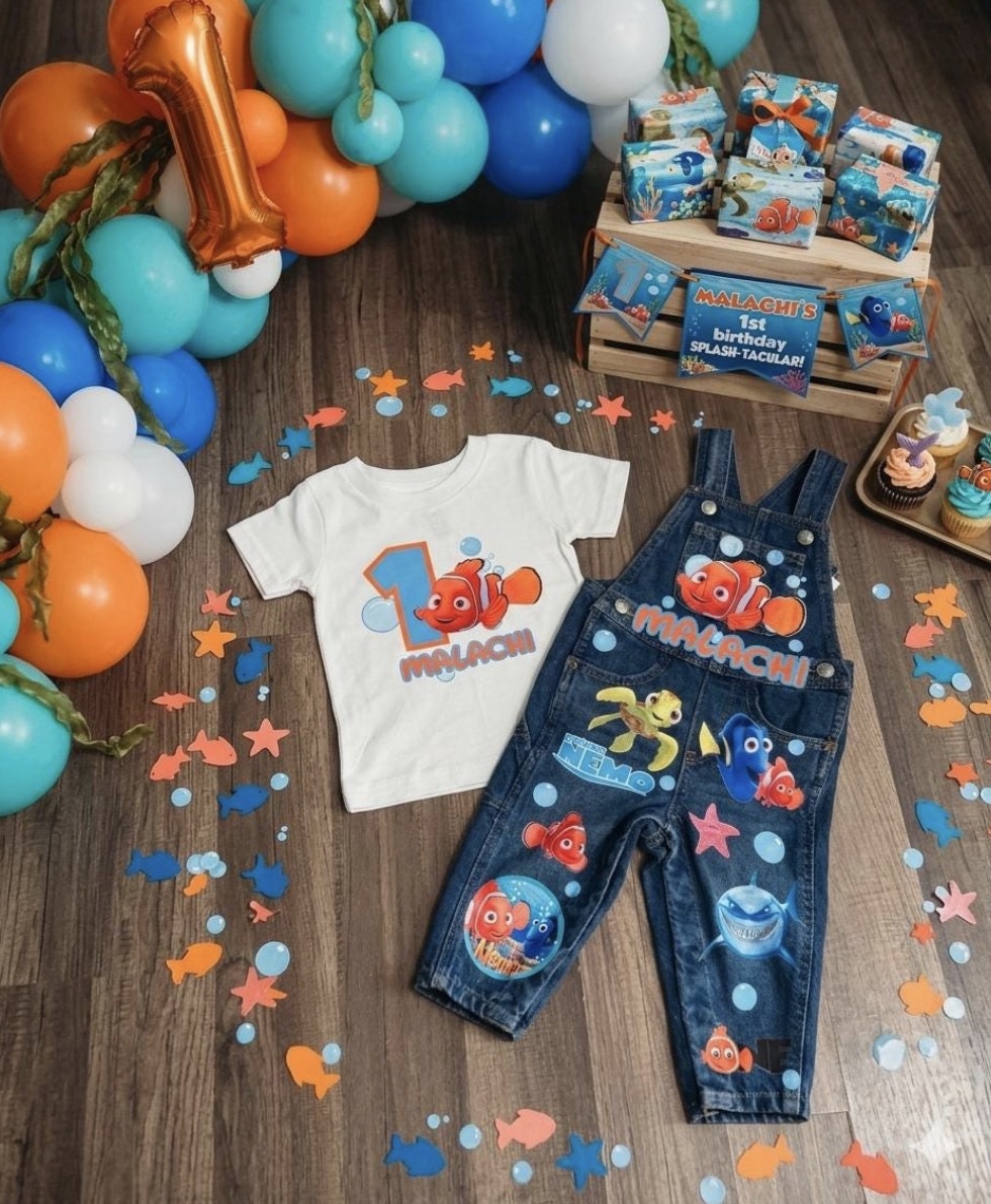Finding Nemo Customized Birthday Overall Outfit - Image 3