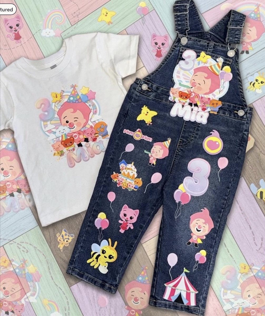 Girl Plim Plim Customized Birthday Overall Outfit
