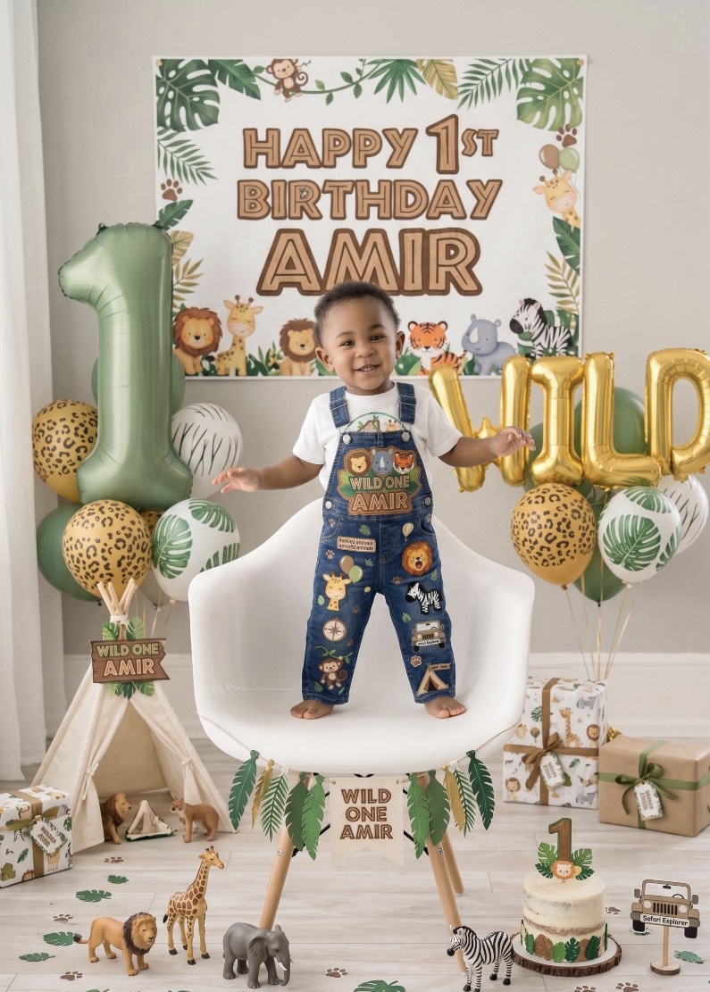 Wild One Customized Birthday Overall Outfit - Image 3