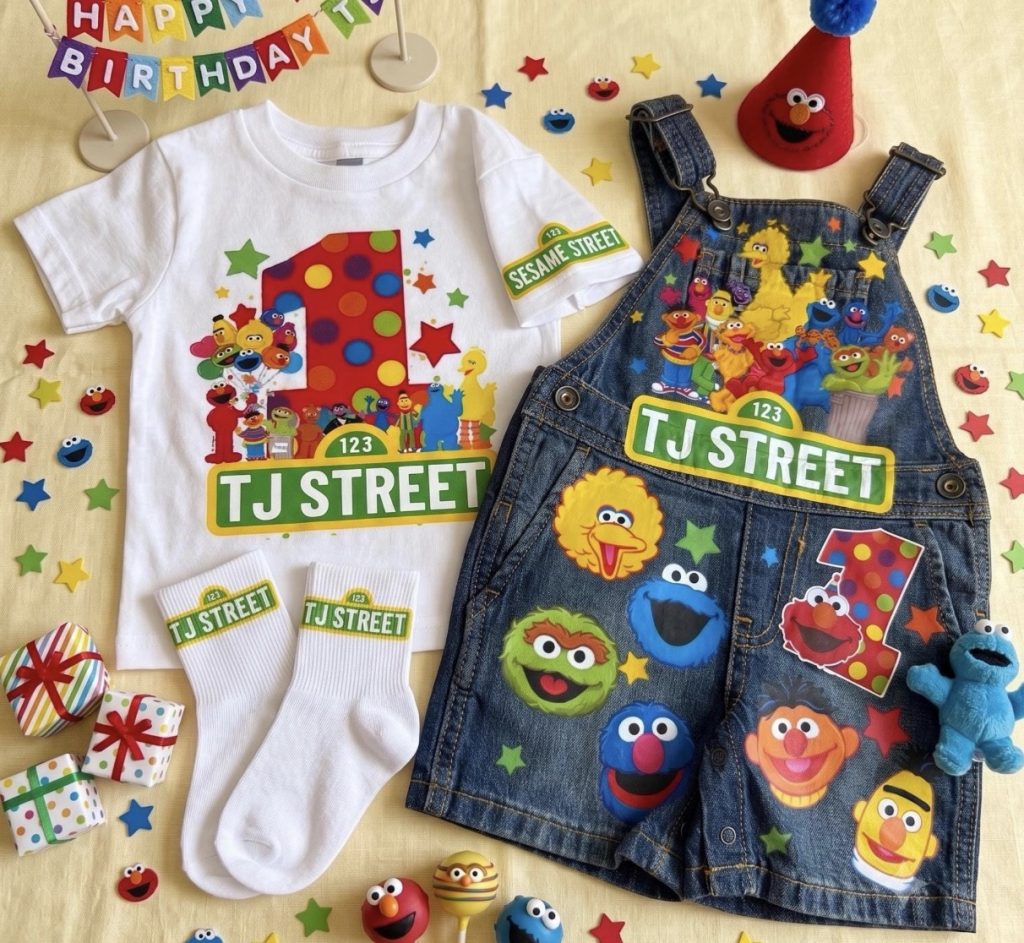 Sesame Street Customized Birthday Overall Outfit