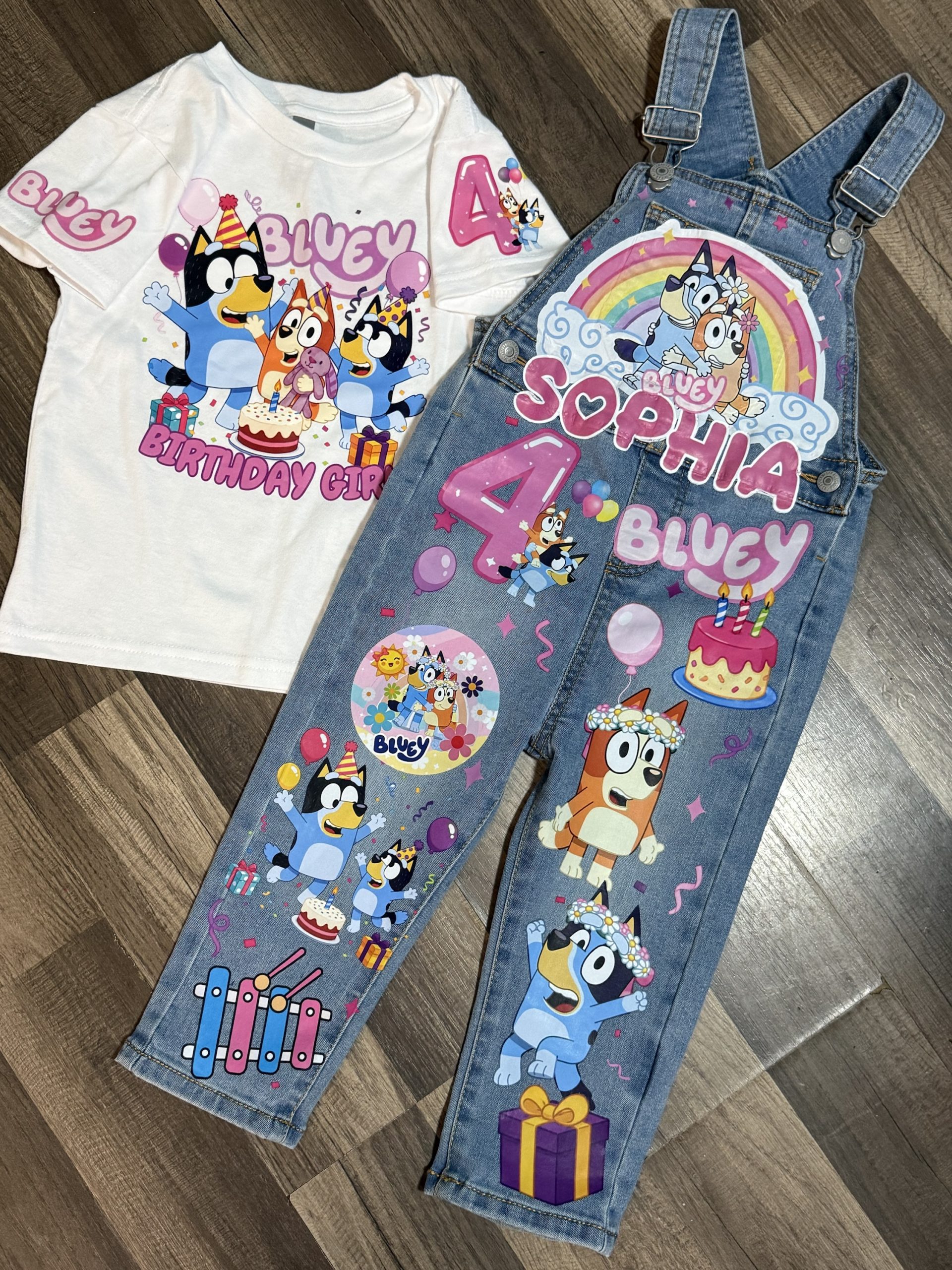 Girl Bluey Customized Birthday Overall Outfit - Image 4